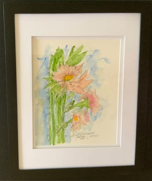 Night-blooming Cereus Cacti Original - Gene's Pen & Ink