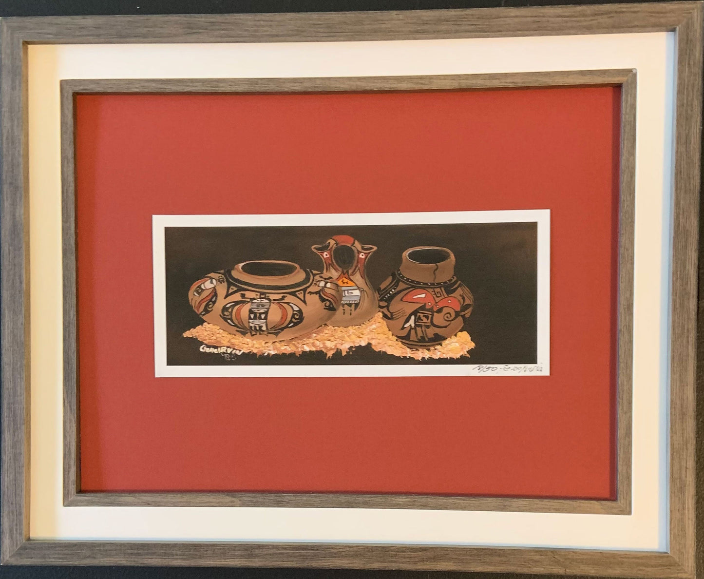 Pottery Limited Edition Print of Oil Painting Framed 18/50 - Gene's Pen & Ink