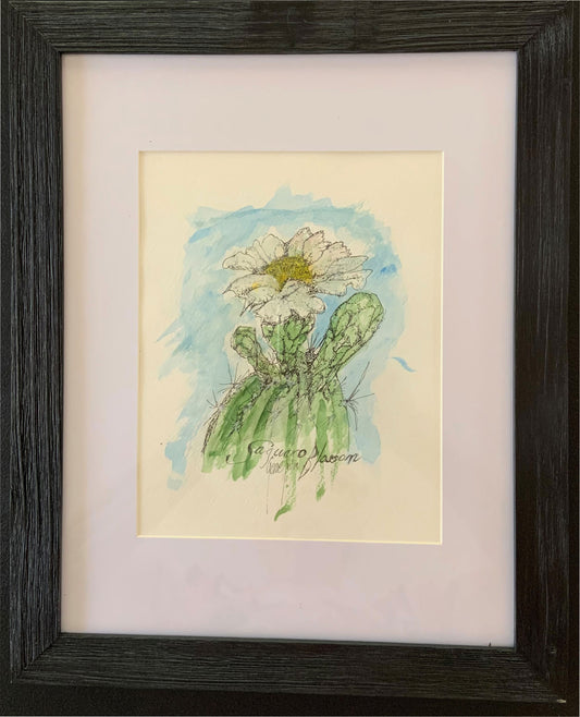 Saguaro Cactus Blossom Original - Gene's Pen & Ink
