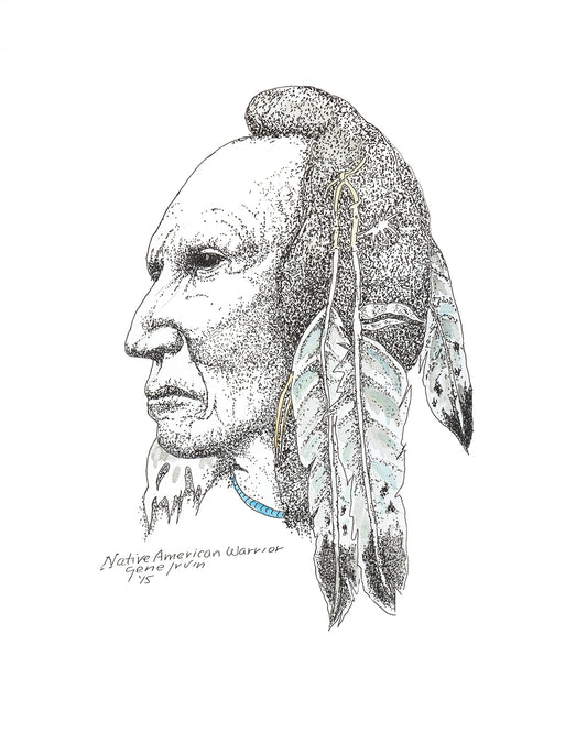 Native American Warrior - Gene's Pen & Ink
