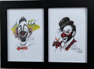 Clowns Framed - Gene's Pen & Ink